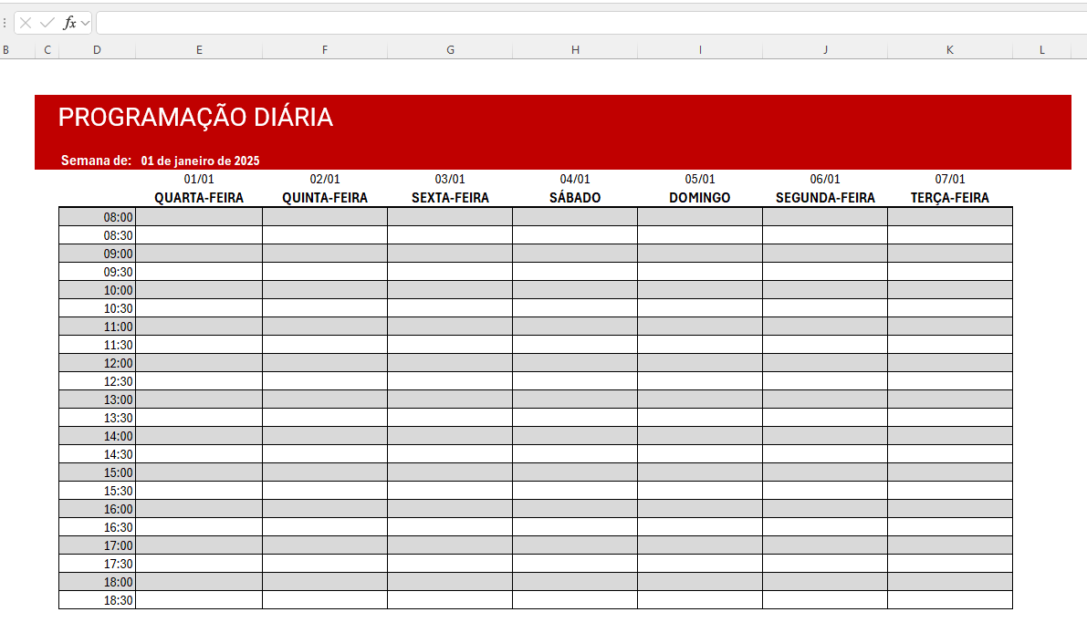 Figura 17 - Resultado final na região dos horários.