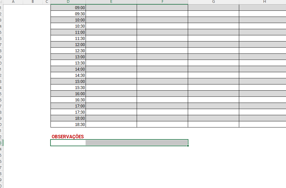 Figura 19 - Selecionando células.