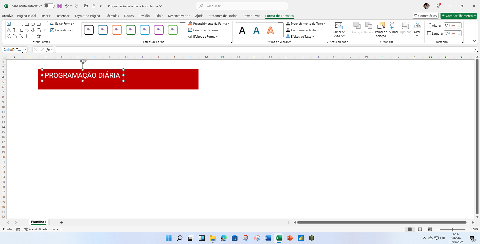 Figura 05 - Caixa de texto com o título.